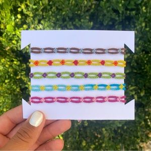 Daisy Chain threaded friendship bracelets